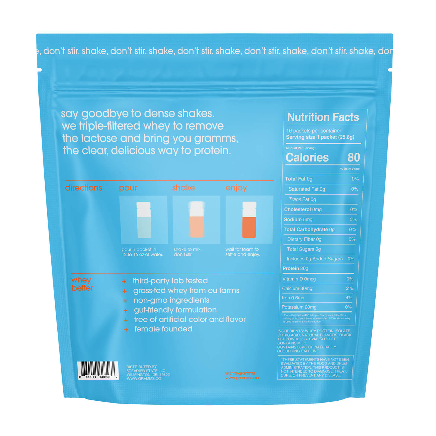peach tea protein travel pack