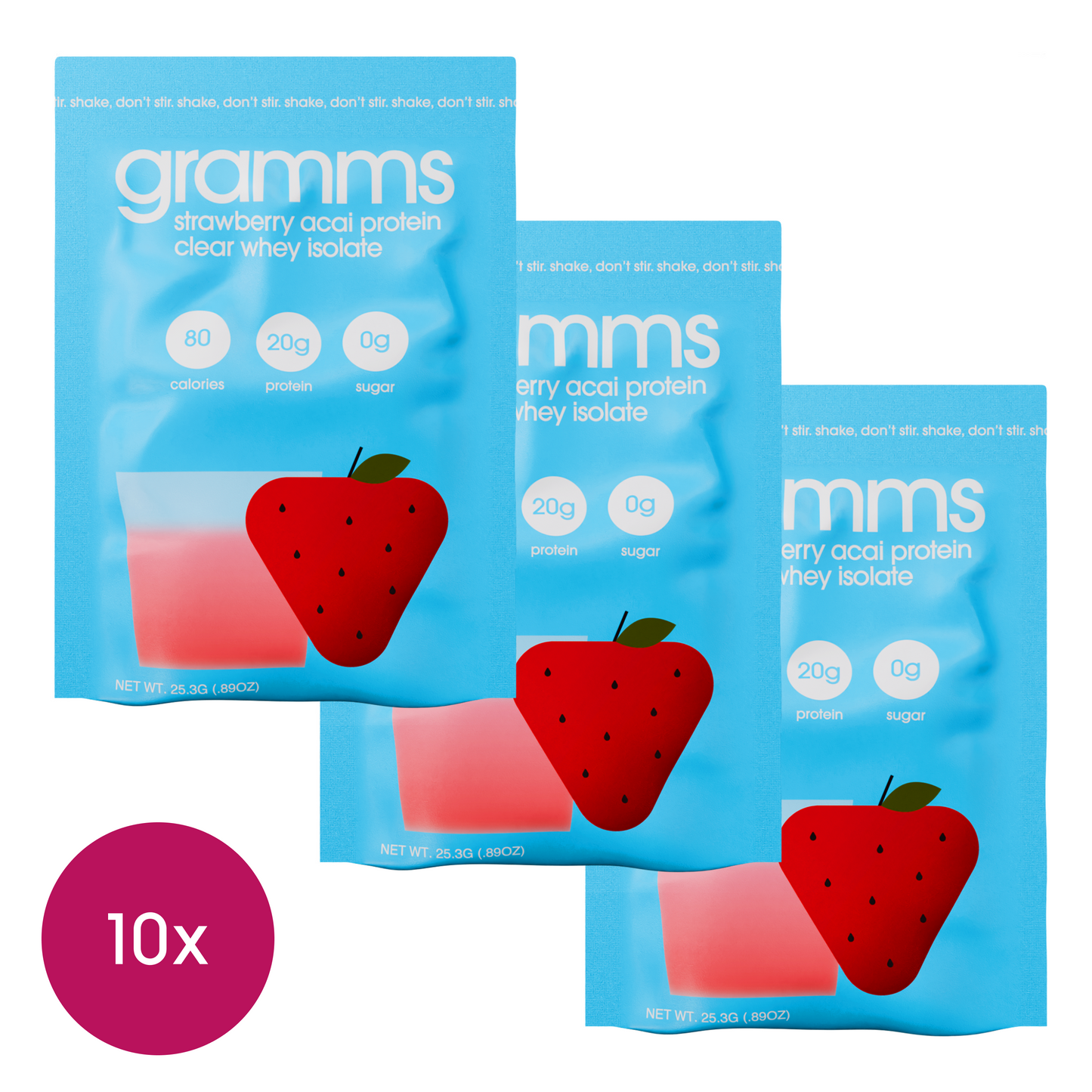strawberry acai protein travel pack