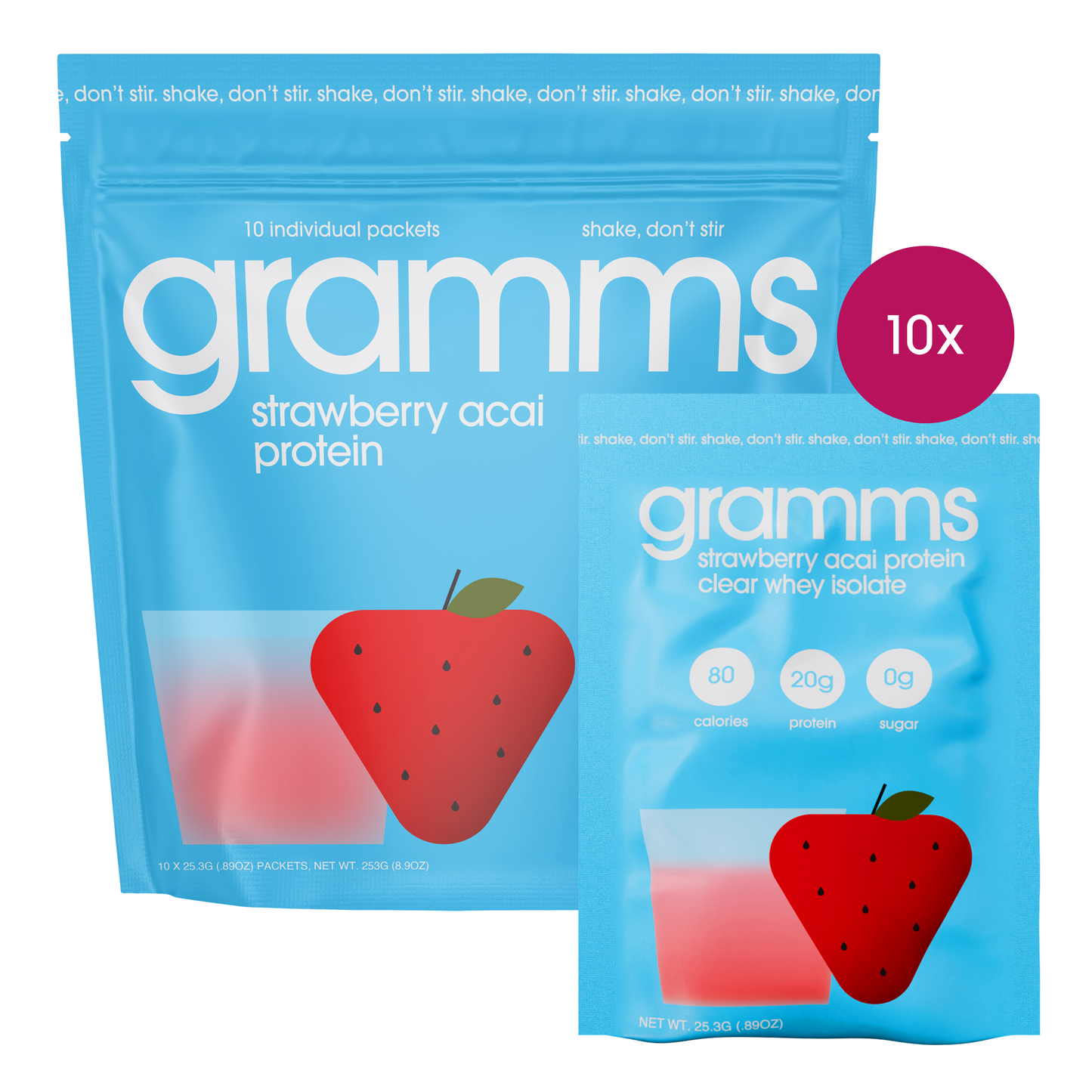 strawberry acai protein travel pack