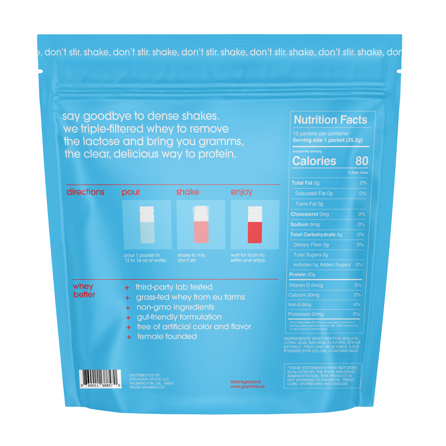 strawberry acai protein travel pack